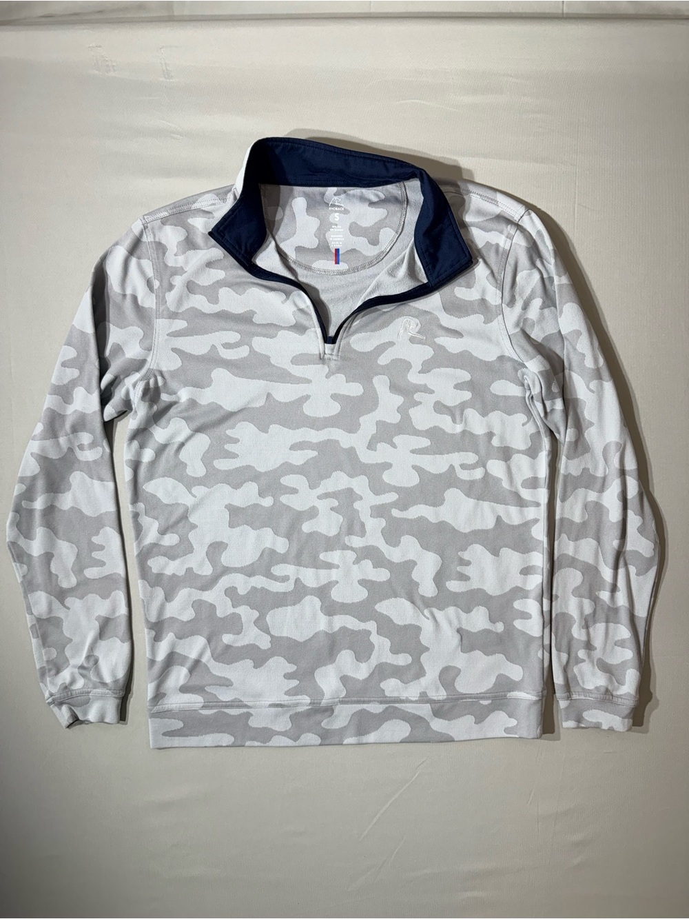 Rhoback the circuit quarter zip in light camo grey